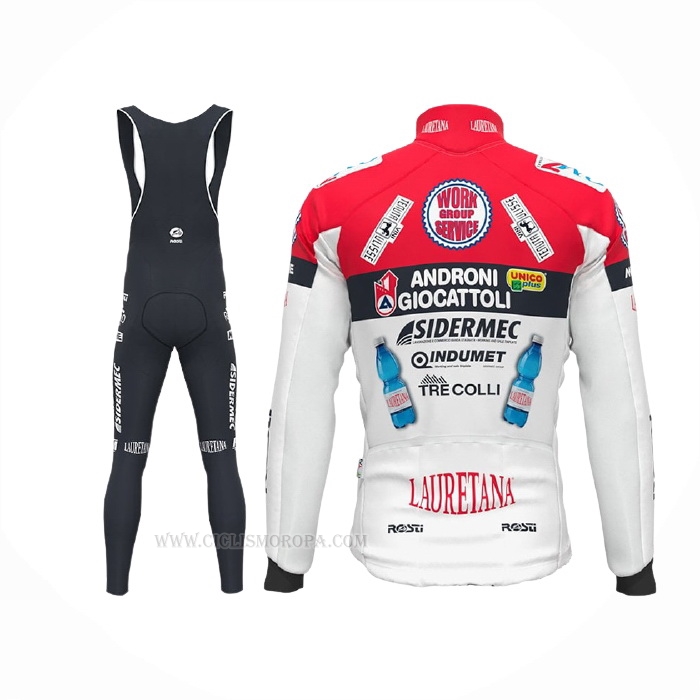 2021 Ropa Ciclismo Androni Giocattoli Blanco Rojo Mangas Largas y Culotte Lunga